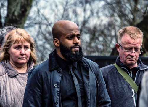 Cllr Magid Magid at the War Memorial and Tree Recognition Service in March last year