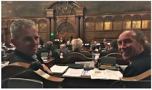 Rob Murphy and Douglas Johnson in Sheffield Council chamber