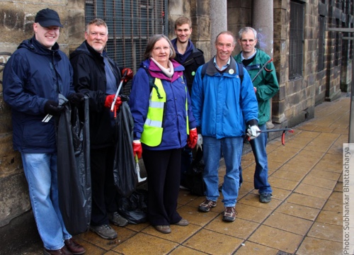 Green Party activists helped the Friends of the Old Town Hall with a litterpick in Waingate