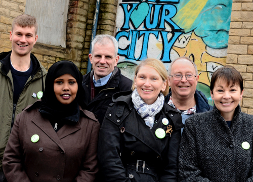 Council candidates with Caroline Lucas