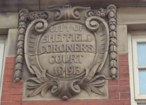 The shield on the Old Coroner's Court