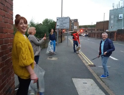 People litterpicking in Kelham Island