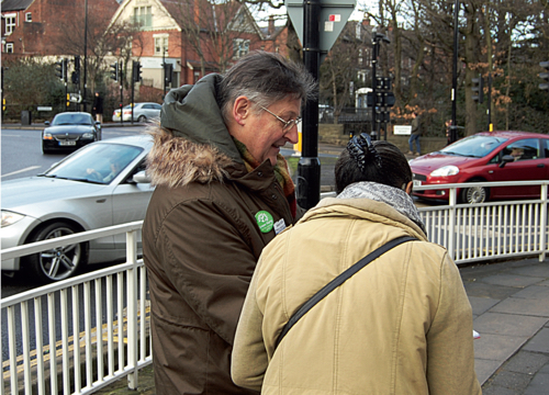 Peter Garbutt collecting MIU petition signatures