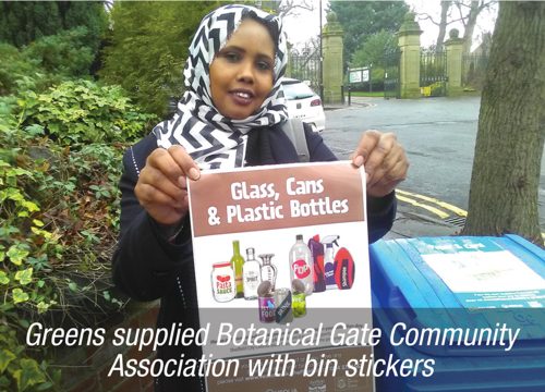 Greens supplied Botanical Gate Community Association with bin stickers