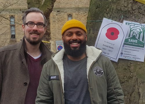 Brian Webster (left) with the Lord Mayor of Sheffield, Magid Magid
