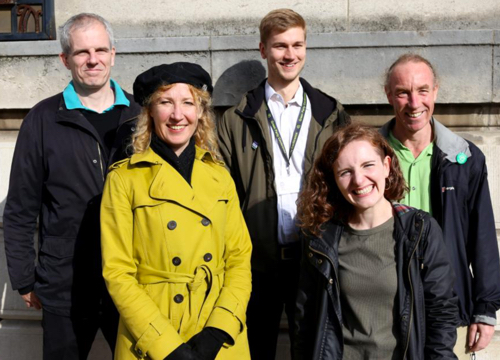  City Ward Greens: (l-r) Cllr Rob Murphy, Ruth Mersereau, Cllr Martin Phipps, Emily Brooke-Davies, Cllr Douglas Johnson