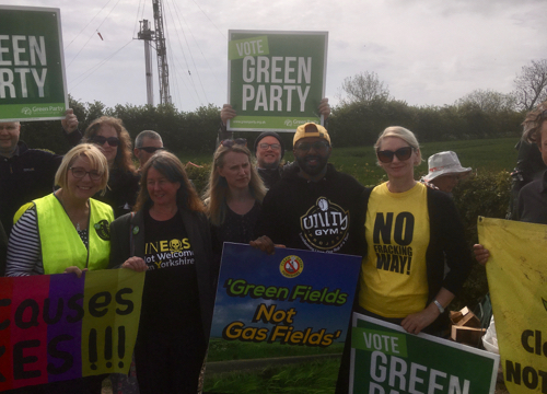 Alison Teal and Magid Magid at anti-fracking protest