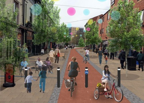 Image of a pedestrianised Division St
