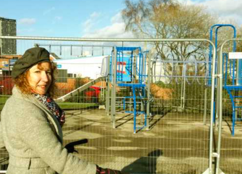  Cllr Ruth Mersereau checking progress of work at Duchess Road Pocket Park