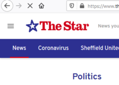 Sheffield Star website politics section