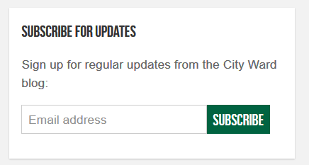 subscribe for e-mail updates relating to City Ward
