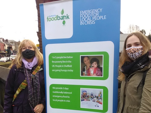 Christine Gilligan Kubo (l) at the S6 Foodbank