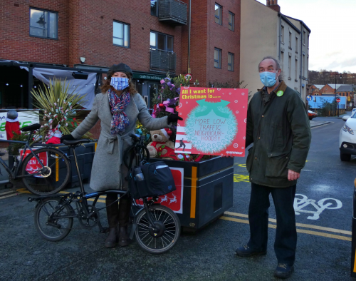 Ruth and Douglas at Ball St Bridge Low Traffic Neighbourhoods