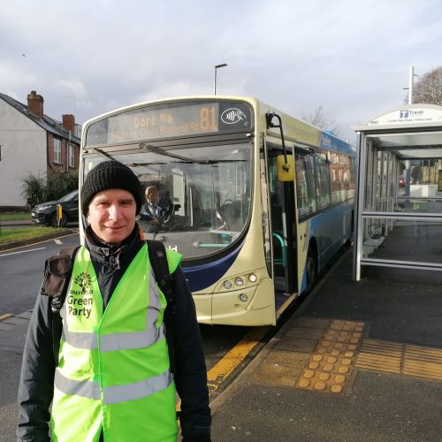 Toby Mallinson with an 81 bus