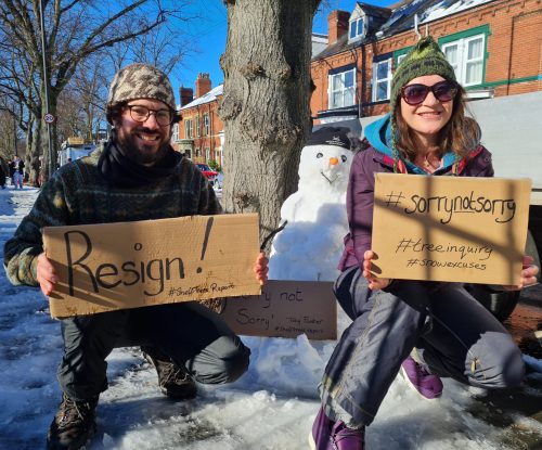 Green Councillors Alexi Dimond and Marieanne Elliot call for resignations.