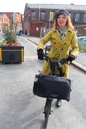 Cllr Ruth Mersereau on her bike