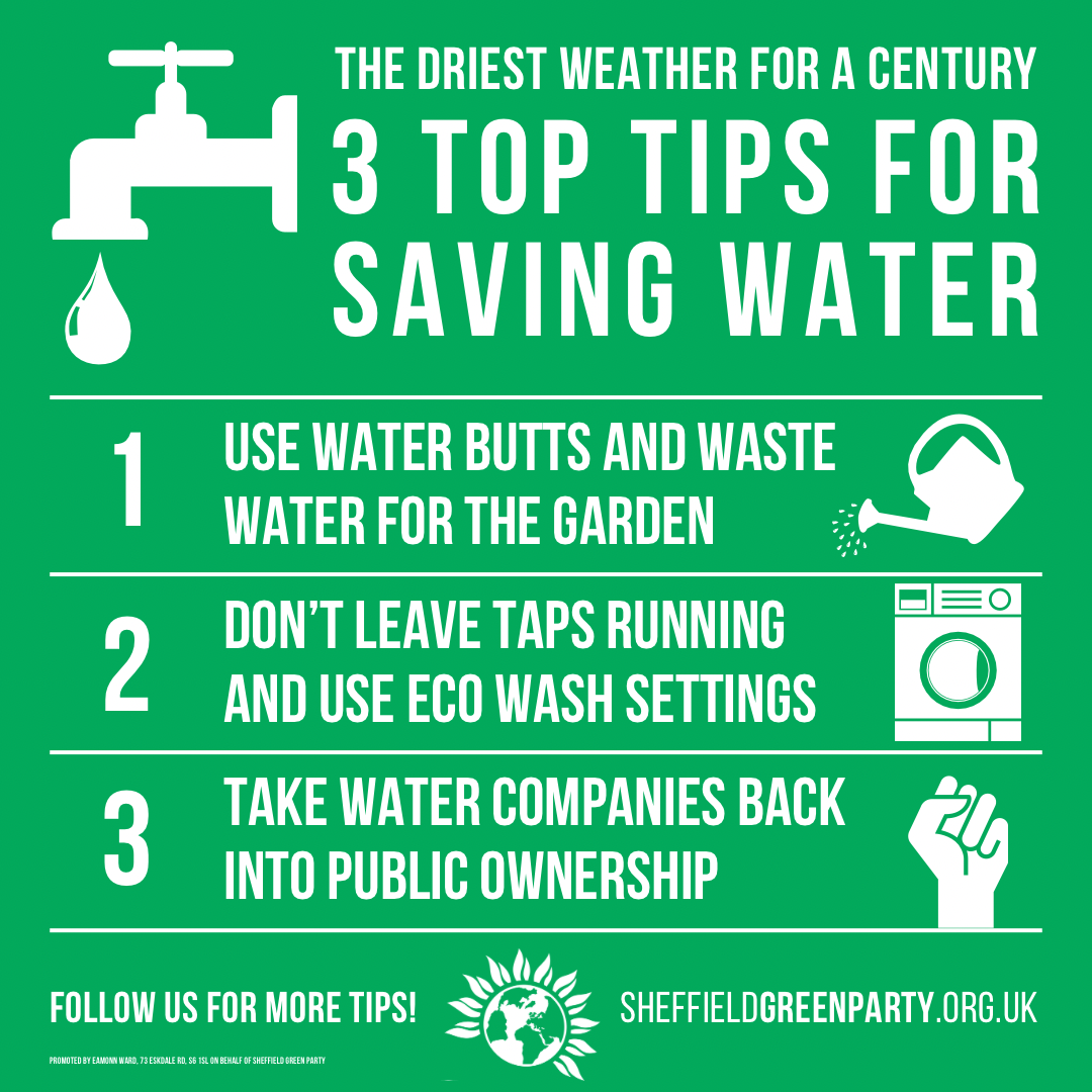 Infographic advising 3 top tips for saving water