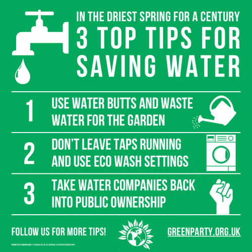 Infographic advising 3 top tips for saving water
