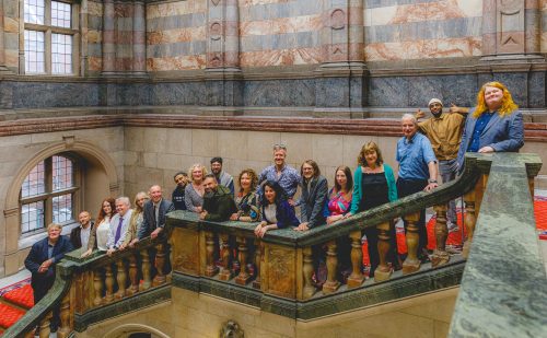 19 Green Councillors inside the Town Hall