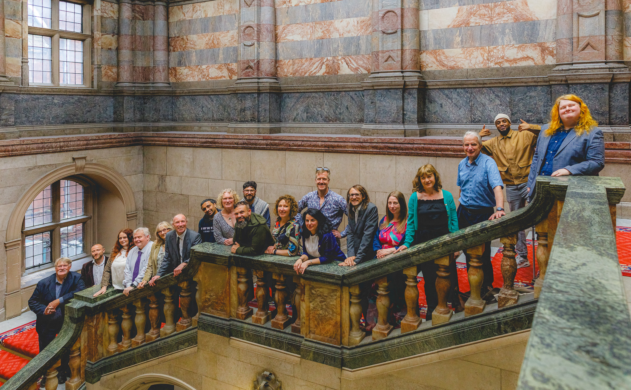 19 Green Councillors inside the Town Hall
